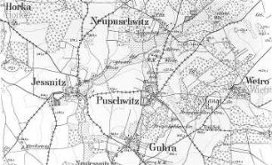 Puschwitz. Meßtischblatt, Sekt. Kloster Marienstern, 1884