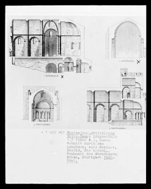 Längs- und Querschnitt durch die Klosterkirche Notre-Dame von Montmajour