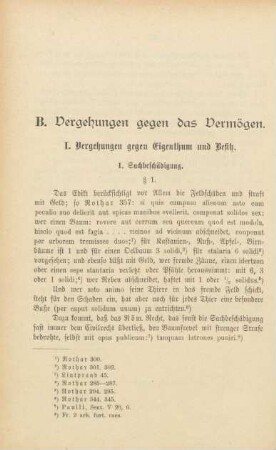 B. Vergehungen gegen das Vermögen