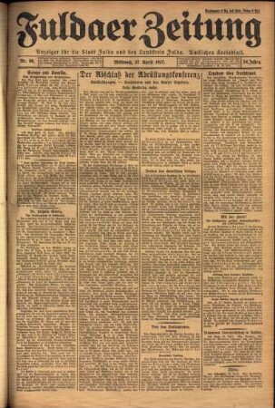 Ausgabe vom Mittwoch, den 27. April 1927.