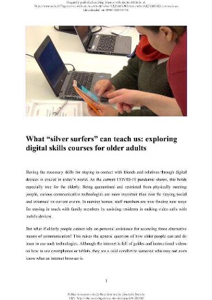 What “silver surfers” can teach us: exploring digital skills courses for older adults