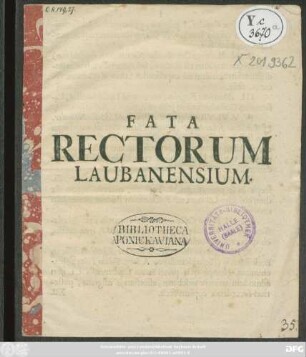 Fata Rectorum Laubanensium