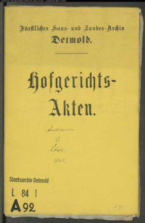 Austmeier (Ostmeier) zu Hovedissen gegen Löwe (Lewe) zu Greste