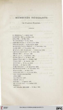 Membres résidants Séance du 14 Janvier 1884