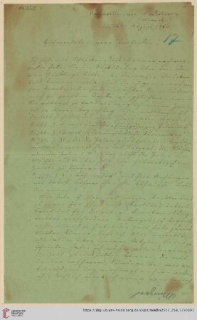 Brief von Johann Friedrich Minssen an Georg Gottfried Gervinus