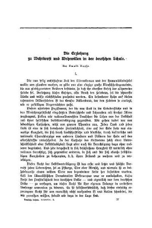 Die Erziehung zu Wehrkraft und Wehrwillen in der deutschen Schule