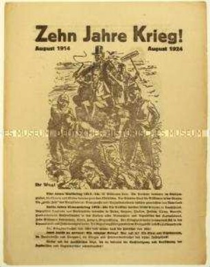 Flugblatt der KPD gegen den Völkerbund und den Dawes-Plan und Aufruf zur Unterstützung der kommunistischen Internationale