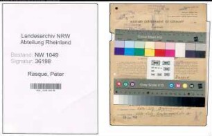 Entnazifizierung Peter Rasque , geb. 07.06.1909 (Lackierer)