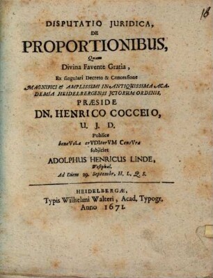 Disputatio Juridica, De Proportionibus