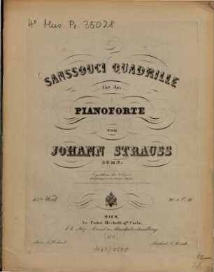 Sanssouci-Quadrille : für das Pianoforte ; 63tes Werk
