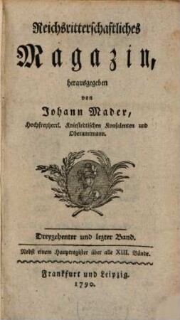 Reichsritterschaftliches Magazin. 13. 1790