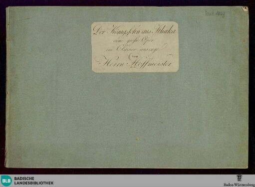 Wo Herzen voll von Liebe schlagen : Canon für das Clavier aus der Opera Der Königssohn aus Ithaka
