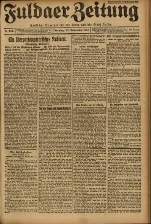 Ausgabe vom Dienstag, den 27. November 1923.