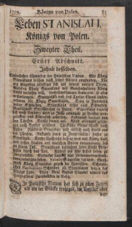 Leben Stanislai I. Königs von Polen. Zweyter Theil.