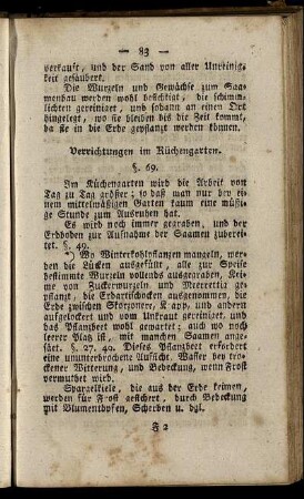 § 69-71. Verrichtungen im Küchengarten.
