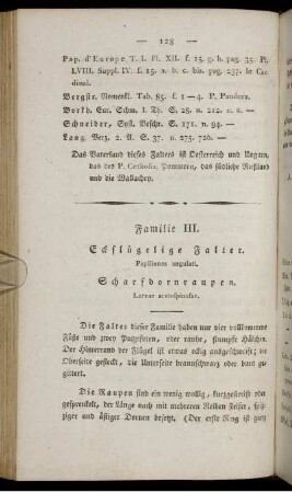 Familie III. Eckflügelige Falter.