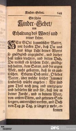 Kinder-Gebet.