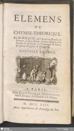 Elemens De Chymie-Theorique