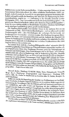 Hamburg CD-ROM, Bilder, Texte, Heimatkunde, virtuelle Wege durch Hamburgs Vergangenheit und Gegenwart, hrsg. von Heinrich Becker : Hamburg, 2004