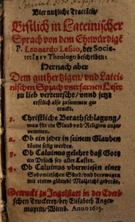 Vier nutzliche Tractätle