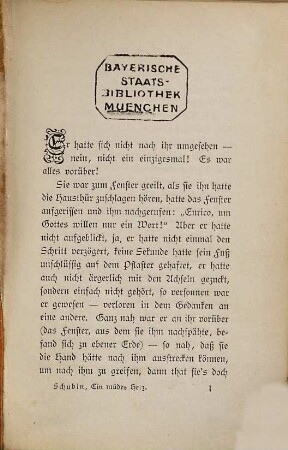 Ein müdes Herz : Erzählung von Ossip Schubin