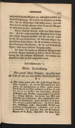 Zahnschmerzen.