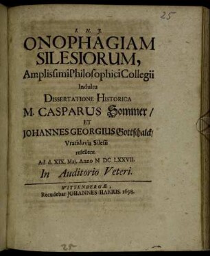 Onophagiam Silesiorum