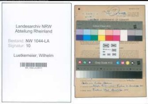 Entnazifizierung Wilhelm Luetkemeier , geb. 20.02.1891 (Wachunternehmer)