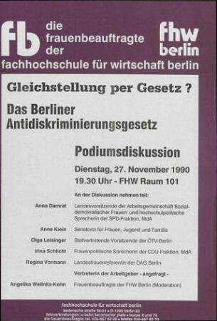 Gleichstellung per Gesetz? Das Berliner Antidiskriminierungsgesetz