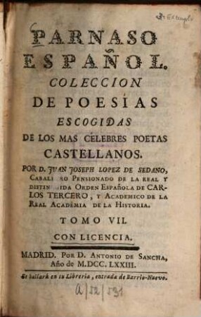 Parnaso Español : Coleccion De Poesias Escogidas De Los Mas Célebres Poetas Castellanos, 7