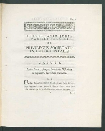 Caput I. Indiae situm, ejusque societatis historiam ac regimen, brevissime narrans
