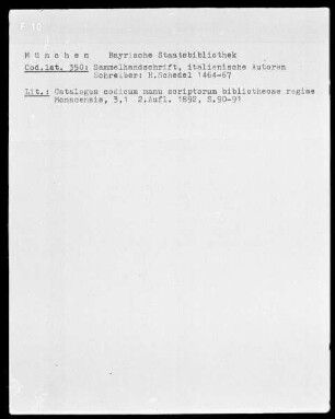 Sammelhandschrift, italienische Autoren, Schreiber: H. Schedel