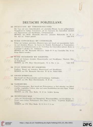Deutsche Porzellane (Nr. 163-228)
