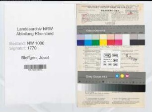 Entnazifizierung Josef Bleffgen, geb. 17.12.1907 (Handlungsgehilfe)