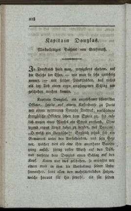 Kapitain Douglas. Merkwürdiges Beispiel von Großmuth