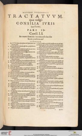 Matthæi VVesenbecii tractatvvm, quæ uulgò consilia ivris appellantur, pars II