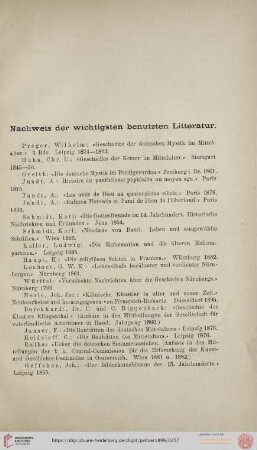 Nachweis der wichtigsten benutzten Litteratur