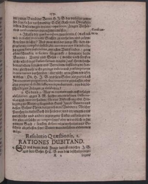 Resolutio quaestionis, 1.