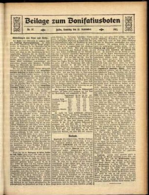 Zweite Ausgabe vom Sonntag, den 15. September 1912.