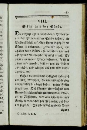 VIII. Bekenntniß der Sünde.