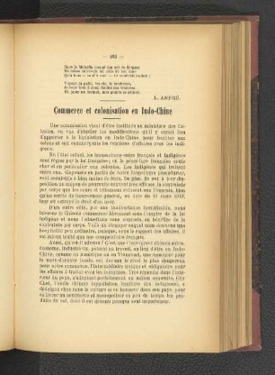 Commerce et colonisation en Indo-Chine.