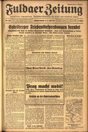 Ausgabe vom Samstag, den 24. September 1938.