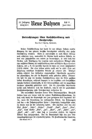 Betrachtungen über Rechtscheibung und Aussprache