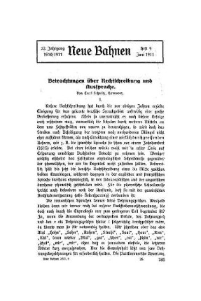Betrachtungen über Rechtscheibung und Aussprache