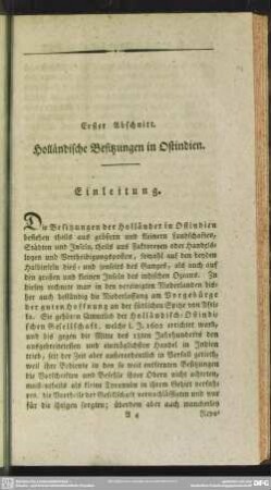 Erster Abschnitt. Holländische Besitzungen in Ostindien