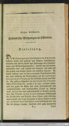 Erster Abschnitt. Holländische Besitzungen in Ostindien