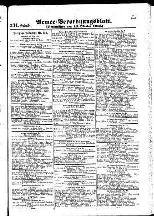 731. Ausgabe. Mittwoch, 13. Oktober 1915