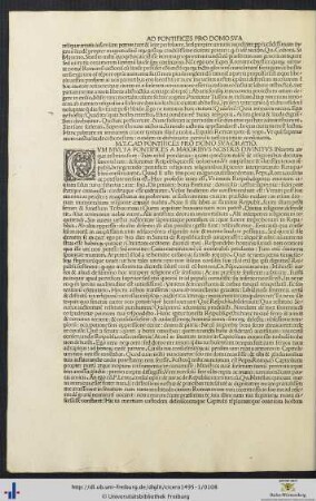 M.T.C. Ad Pontifices Pro Domo Sua Oratio