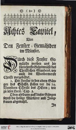 Achtes Capitel