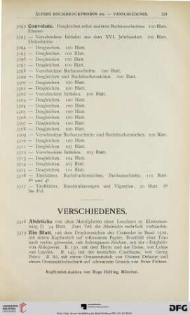 Verschiedenes (Nr. 3318-3332)